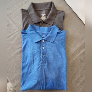 Men's Polo Shirt Set - Blue and Gray Large Long